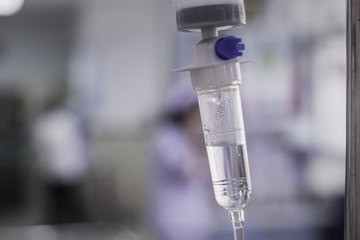 Photo shows saline solution in an IV drip/Getty Images